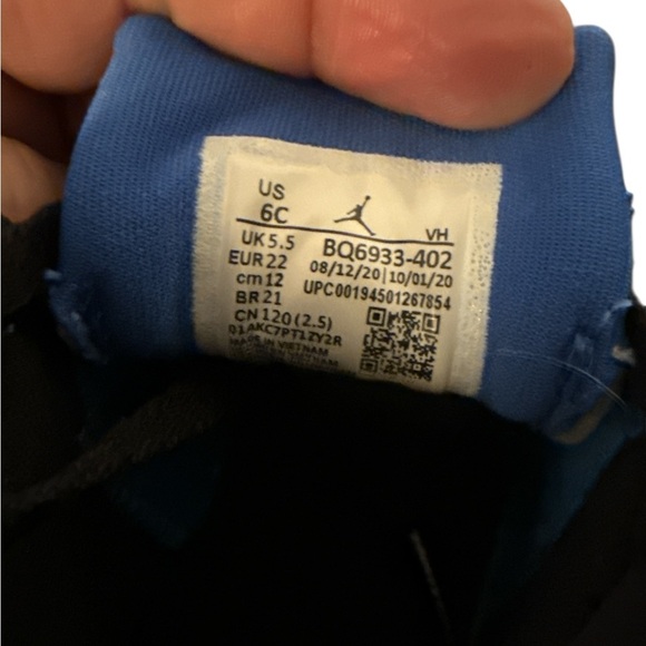 Baby Toddler Jordans 1 Mid Signal Blue Size 6C Blue Black White - Picture 4 of 5